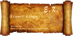 Ecseri Kinga névjegykártya