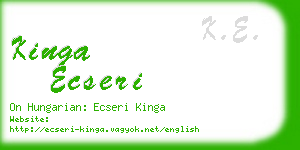 kinga ecseri business card